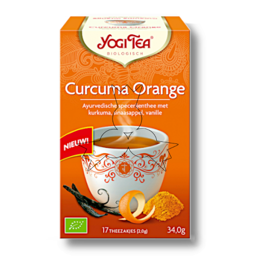 Biologische Yogi curcuma orange thee 17 zakjes
