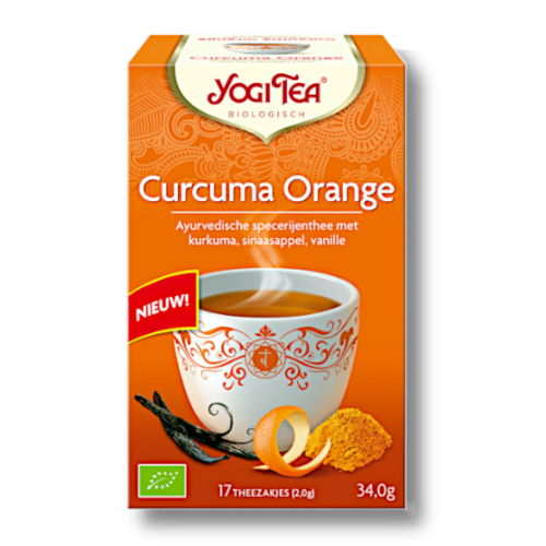 Biologische Yogi curcuma orange thee 17 zakjes
